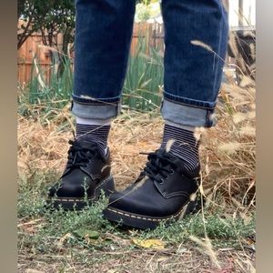 Dr Martens Shoe US L 9/ 41 EU Black Lace Up Chunky Y2K Oxford aw004 11290 Grunge